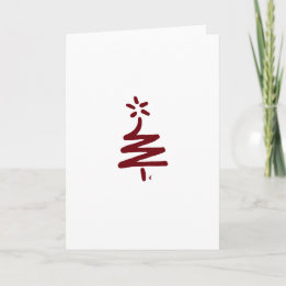 Little Red Tree Blank Christmas Card