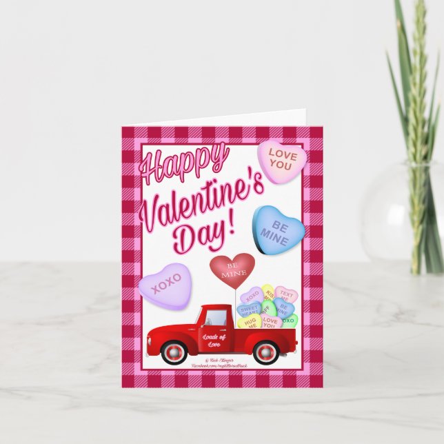 Little Red Truck 4" x 5.6" Folded Greeting Card (Front)