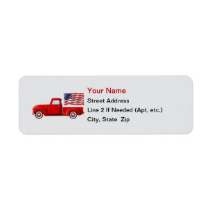 Little Red Truck Address Labels
