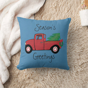 Little Red Truck Christmas Cushion