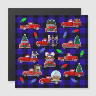 Little Red Truck Christmas magnet