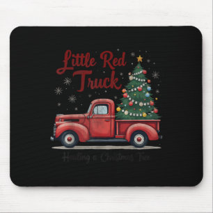 Little Red Truck Hauling A Christmas Tree Family M Mouse Pad
