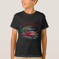 Little Red Truck Hauling A Christmas Tree Family M
