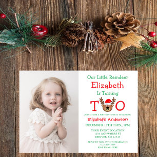 Little Reindeer 2nd Birthday Invitation