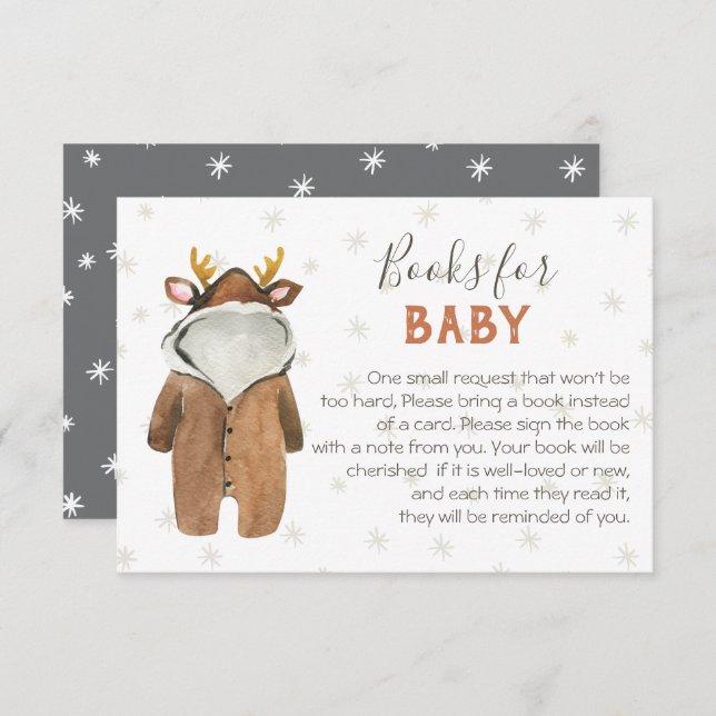 Little Reindeer Christmas Winter Books for Baby Invitation (Front/Back)
