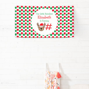 Little Reindeer Kids Birthday Banner