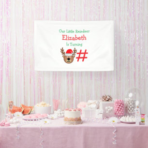 Little Reindeer Kids Birthday Banner