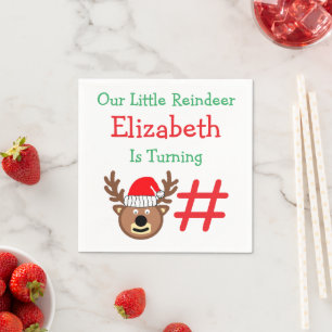 Little Reindeer Kids Birthday Napkin