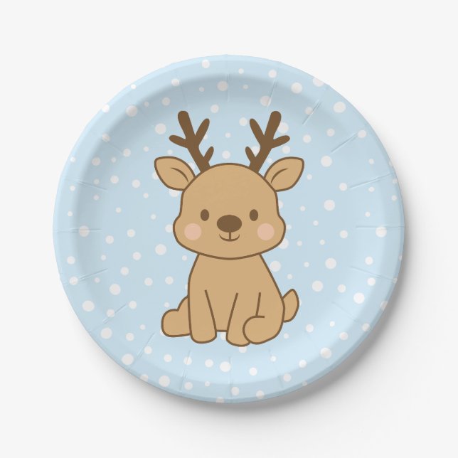 Little Reindeer Paper Plate (Front)