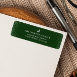 Little Reindeer Simple Snowflakes Green Christmas  Return Address Label<br><div class="desc">Simple, stylish, and trendy festive return address label featuring an adorable reindeer alongside your family’s address details in white on a deep forest green background with a soft snow flurry border. The greeting, name, and address can be easily customised for a personal touch. This unique Christmas label, perfectly paired with...</div>