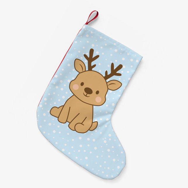 Little Reindeer Small Christmas Stocking (Front (Hanging))
