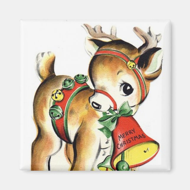 Little Reindeer Vintage Magnet (Front)
