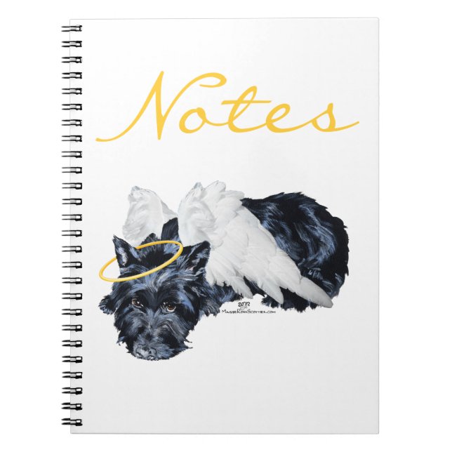Little Resting Scottie Angel Notebook (Front)