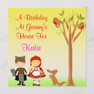 Little Riding Hood Birthday Celebration Invitation