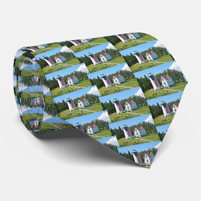 Little River Lighthouse, Maine Mens Tie (Rolled)