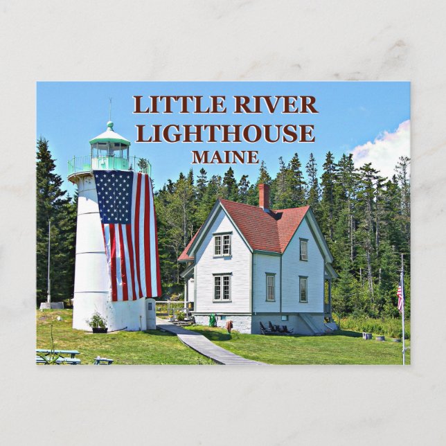 Little River Lighthouse, Maine Postcard (Front)