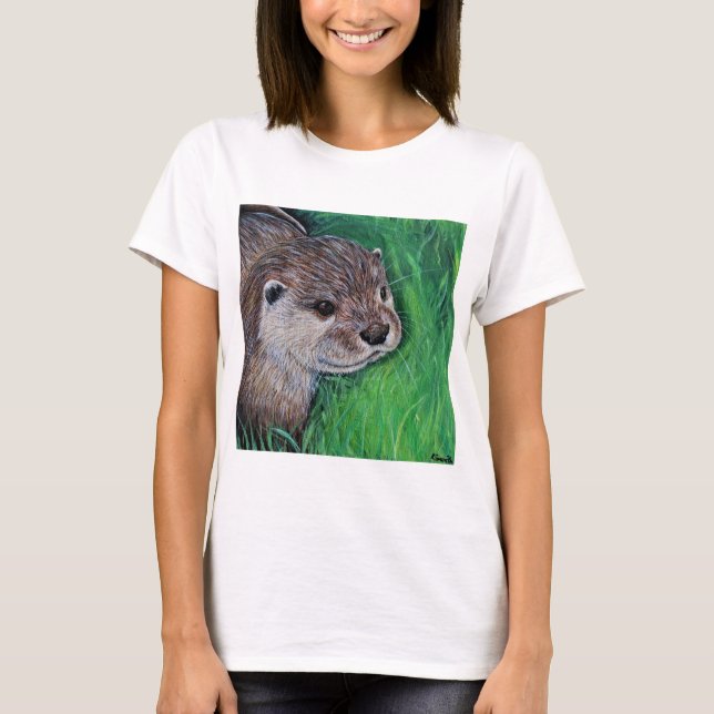 Little River Otter Painting T-Shirt (Front)