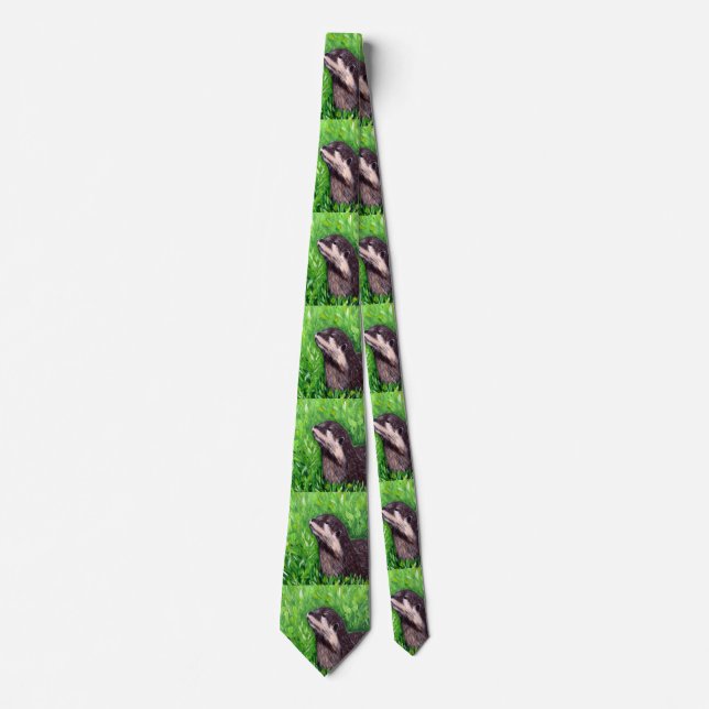 Little River Otter Painting Tie (Front)