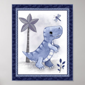 Little Roar Dinosaur - T-Rex Nursery Art Poster