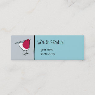 Little Robin grey small Business Card