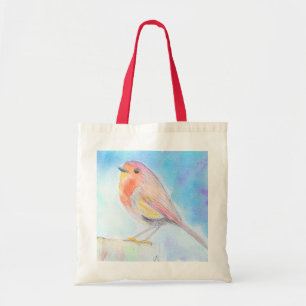 Little Robin Watercolour Painting Tote Bag