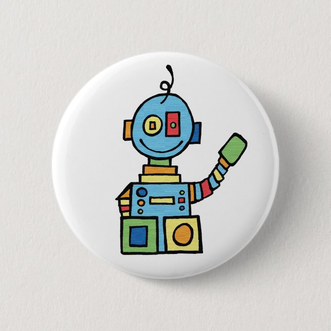 Little Robot 6 Cm Round Badge (Front)