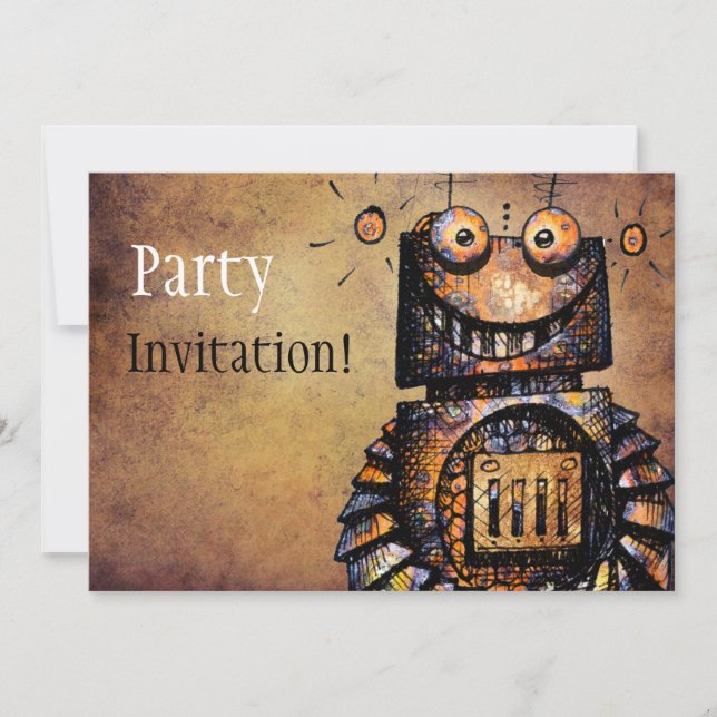 Little Robot Invitation (Front)