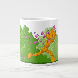 Little Robot Scared of Butterflies Large Coffee Mug