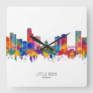 Little Rock Arkansas Skyline Square Wall Clock