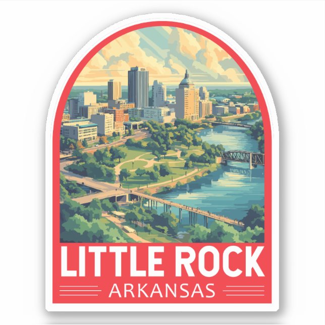 Little Rock Arkansas Travel Art Emblem (Front)