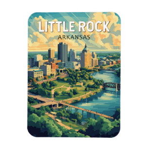 Little Rock Arkansas Travel Art Vintage Magnet