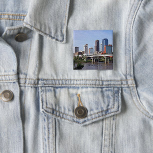 Little Rock, Arkansas USA Pinback 15 Cm Square Badge