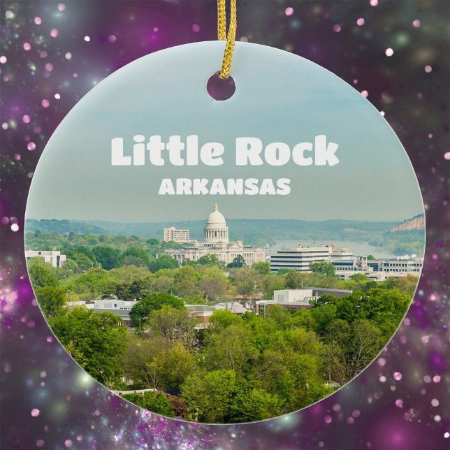 Little Rock, Arkansas View with Capitol Ceramic Ornament (Creator Uploaded)