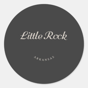 Little Rock Arkansas White Font Classic Round Sticker