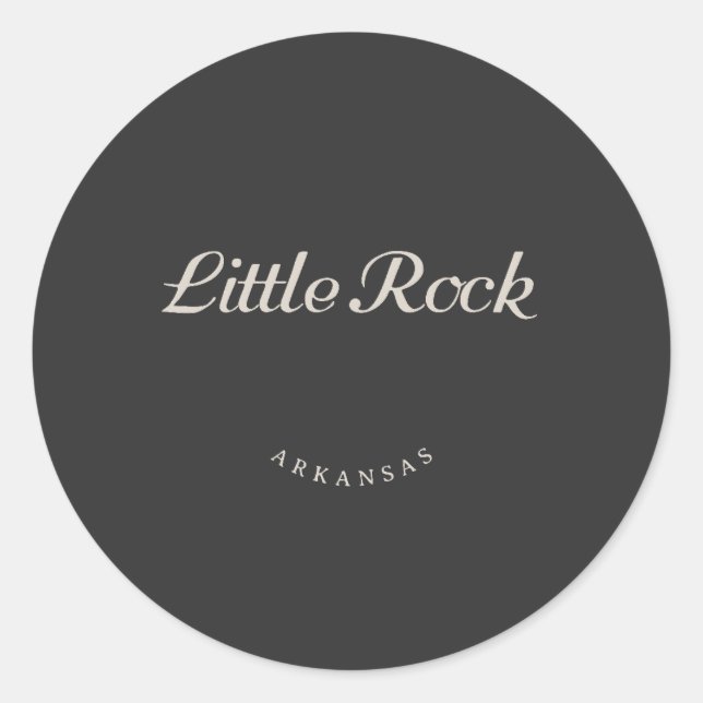 Little Rock Arkansas White Font Classic Round Sticker (Front)