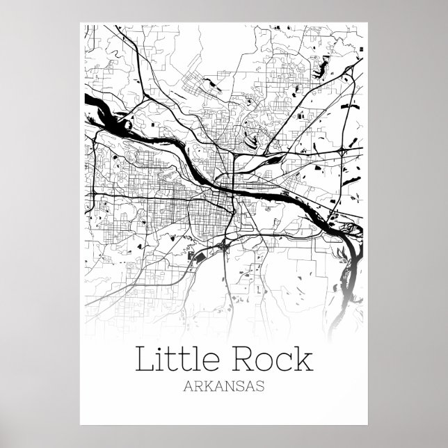 Little Rock Map - Arkansas - City Map Poster (Front)