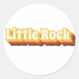Little Rock Retro Vintage Text Classic Round Sticker