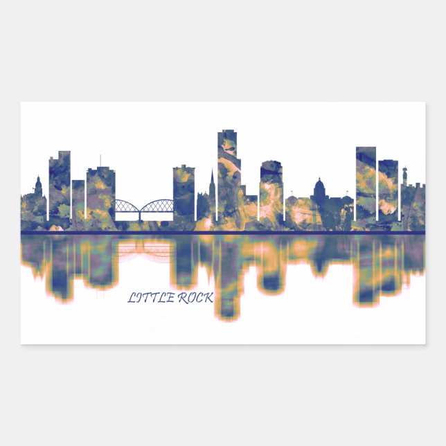 Little Rock Skyline Rectangular Sticker (Front)
