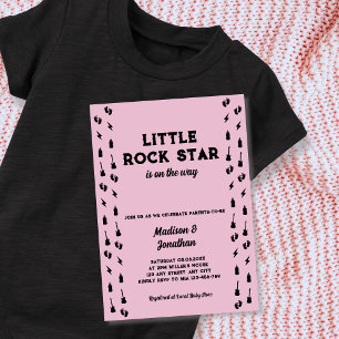 Little Rock Star Guitar Rock N Roll Baby Shower  Invitation