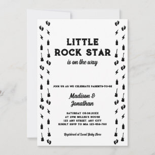  Little Rock Star Rock And Roll Baby Shower  Invitation