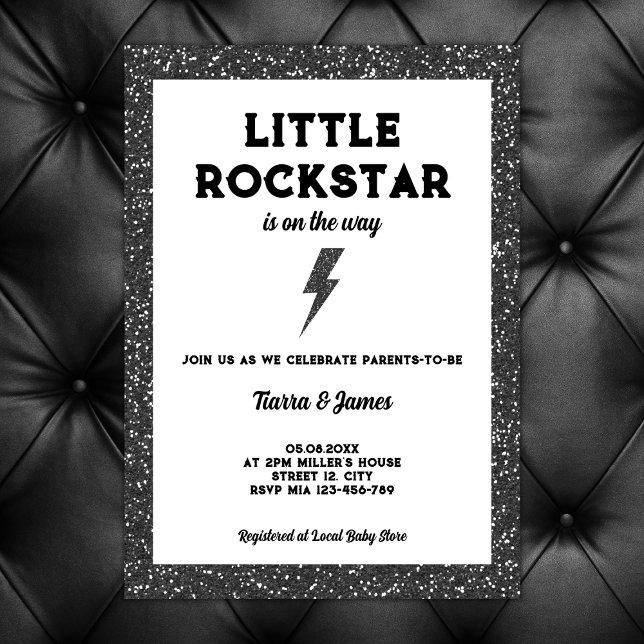Little Rockstar On The Way Rock Baby Shower Invitation (little rockstar on the way rock baby shower invitation)