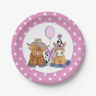 Little Rodeo Birthday Party Plates - Girl