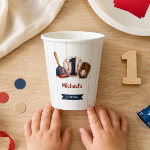 Little Rookie 1st Birthday Baseball  Paper Cups