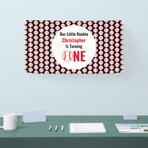 Little Rookie Baseball 1st Birthday Banner
