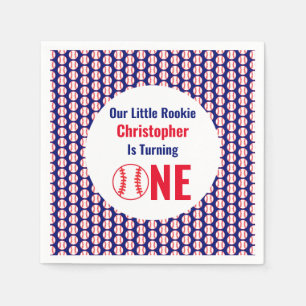 Little Rookie Baseball 1st Birthday Napkin
