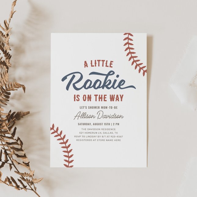Little Rookie Baseball Baby Shower Invitation (Creator Uploaded)