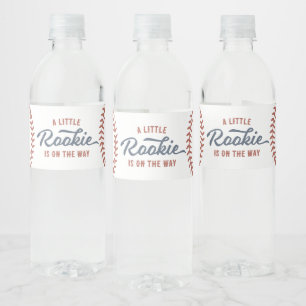 Little Rookie Baseball Baby Shower Water Bottle Label