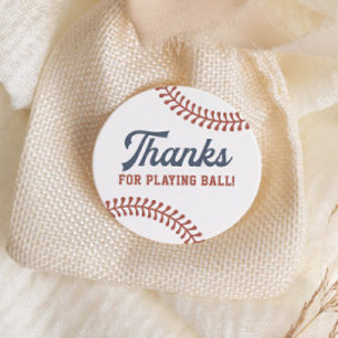 Little Rookie Baseball Boys 1st Birthday Party Classic Round Sticker
