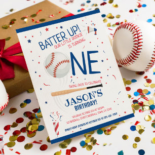 Little Rookie Baseball Budget 1st Birthday Invite