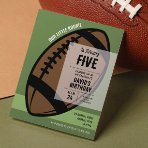 Little Rookie Football Budget Birthday Invitation